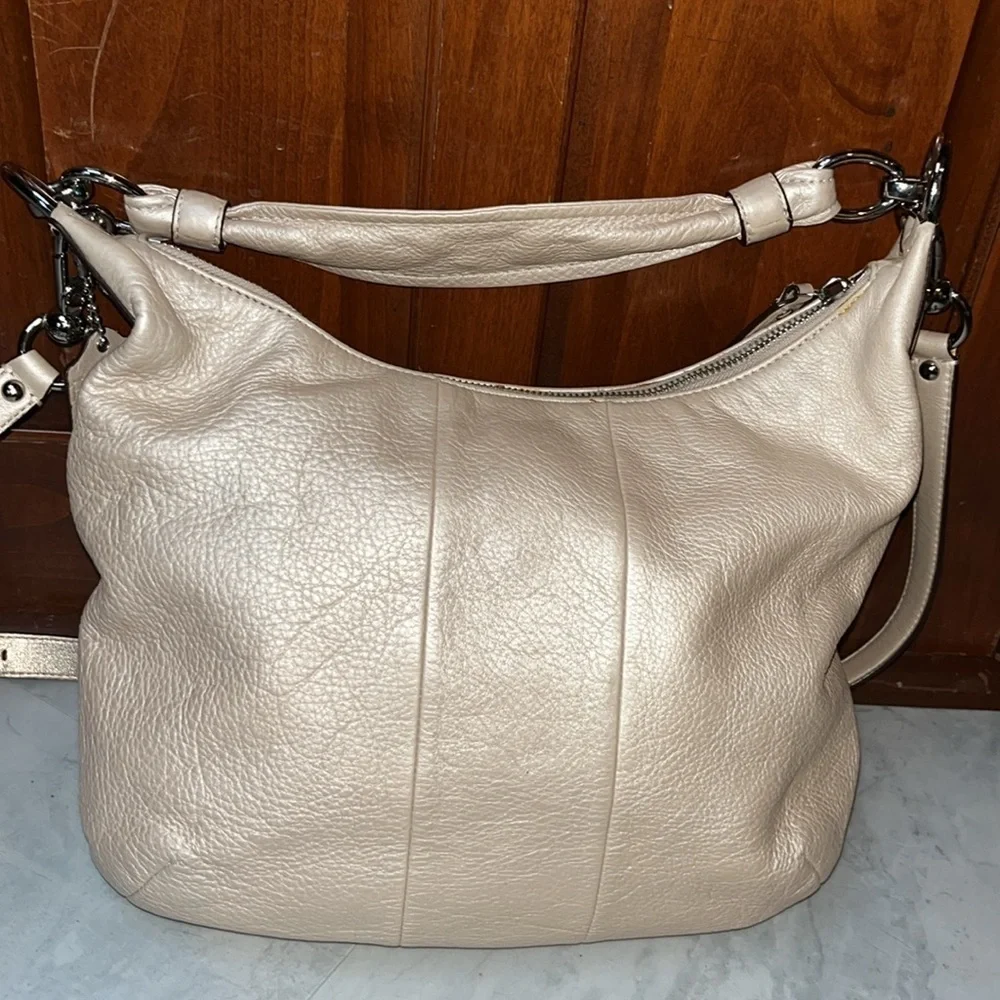 Coach  Kristen 16808 metallic pearl leather Shoulder bag  Satchel  Crossbody EUC